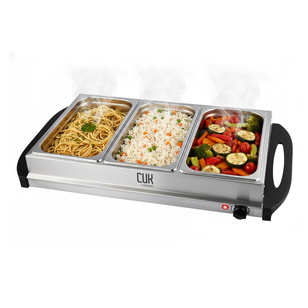Bufetera Eléctrica Cuk By Gadnic 300W Mantenedor de Comida Caliente 3 Bandejas 2 5 Litros Outlet