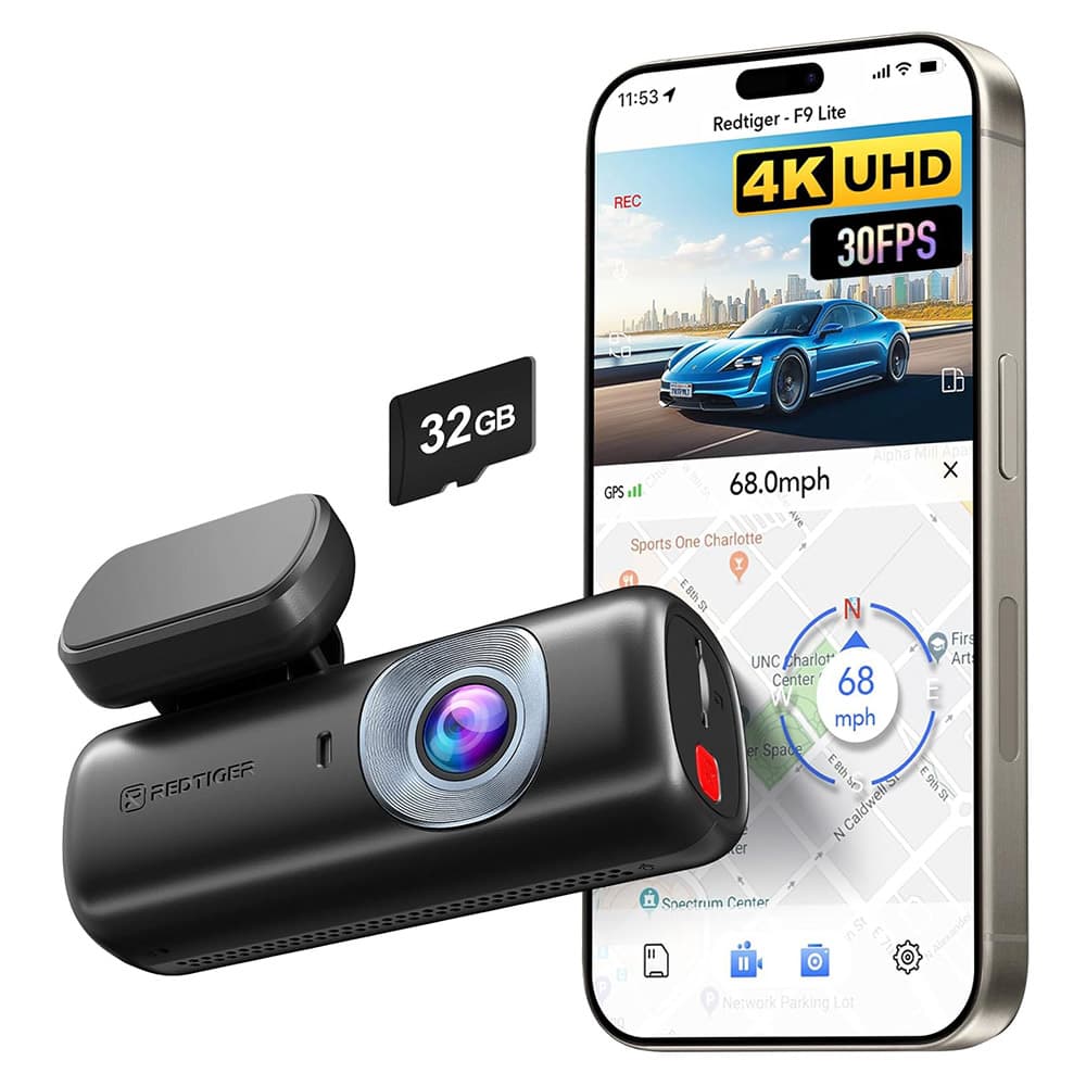 Dashcam RedTiger F9 Lite 4K ADAS GPS Visión nocturna Cámara de Tablero Frontal
