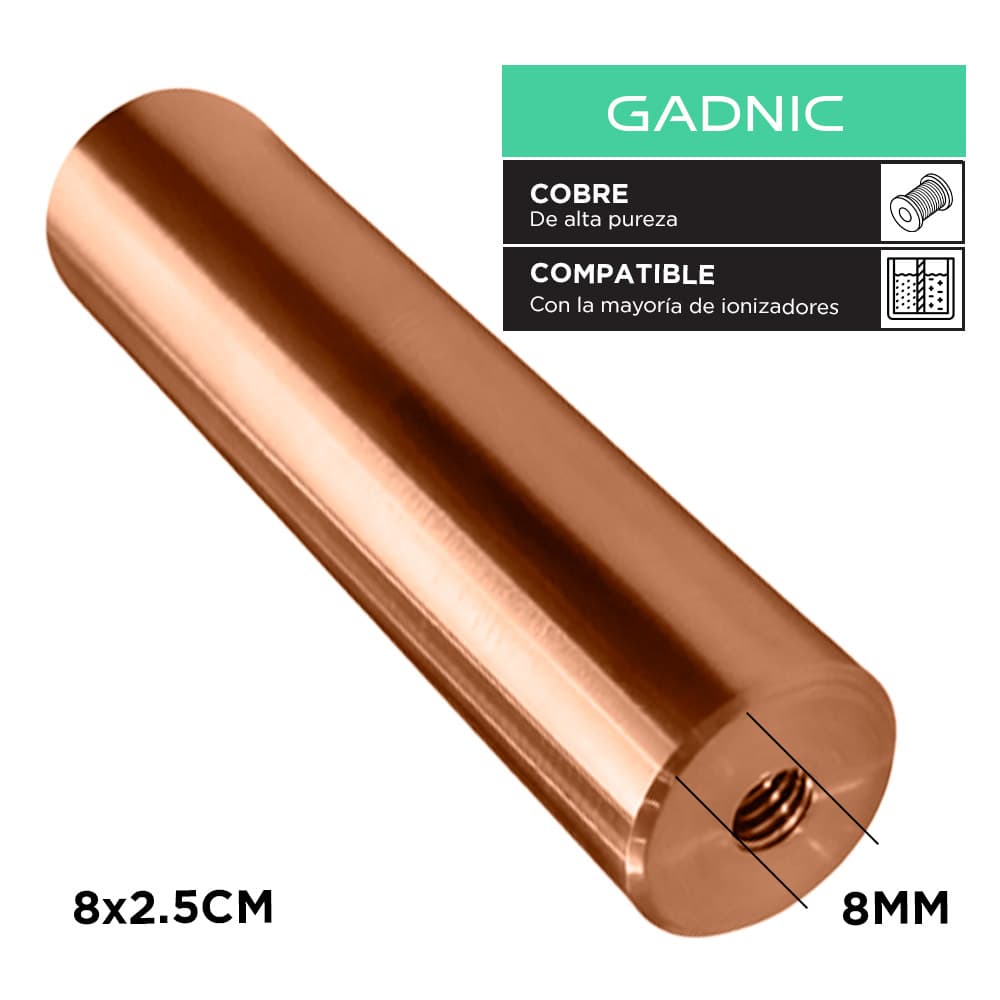 Repuesto Para Ionizador Solar Gadnic Barra de Cobre 8cm