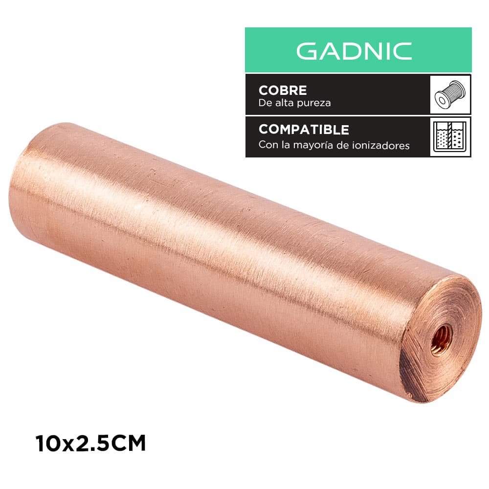 Barra De Cobre Gadnic Repuesto Para Ionizador Solar 10cm Piletas Piscinas