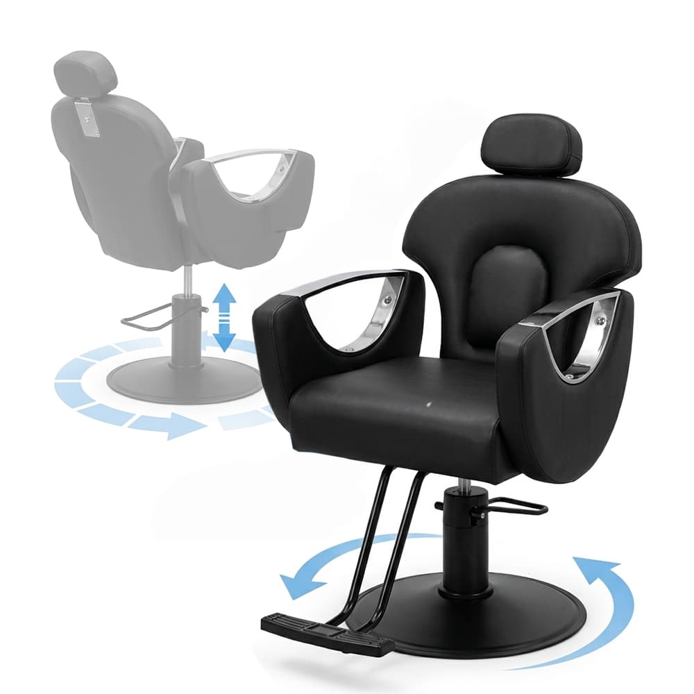 Sillon Barbero Hidraulico Gadnic Base Hierro Galvanizado Cuero PU Esponja Alta Densidad Uso Profesional Barberia Peluqueria
