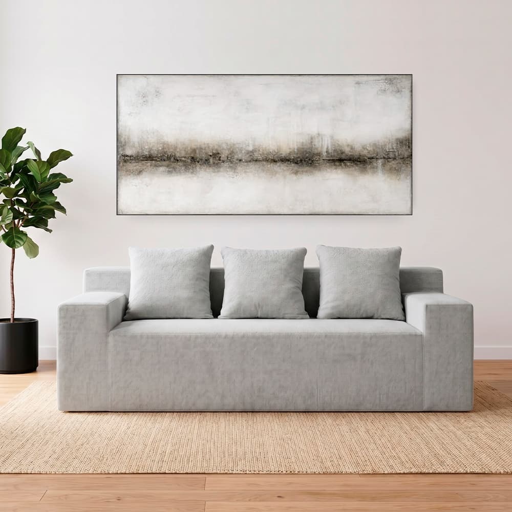 Sillón Sofá Rieti By Gadnic 3 Cuerpos 220 cm Espuma Comprimido 1 Pieza Gris Claro