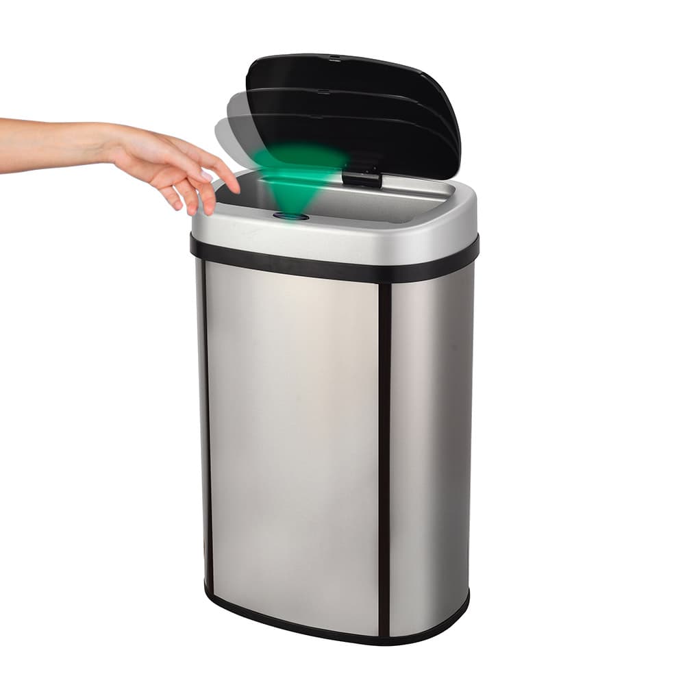 Tacho Basura Inteligente Gadnic Cesto Grande 50 Litros Sensor Automatico Acero Inoxidable Antihuellas