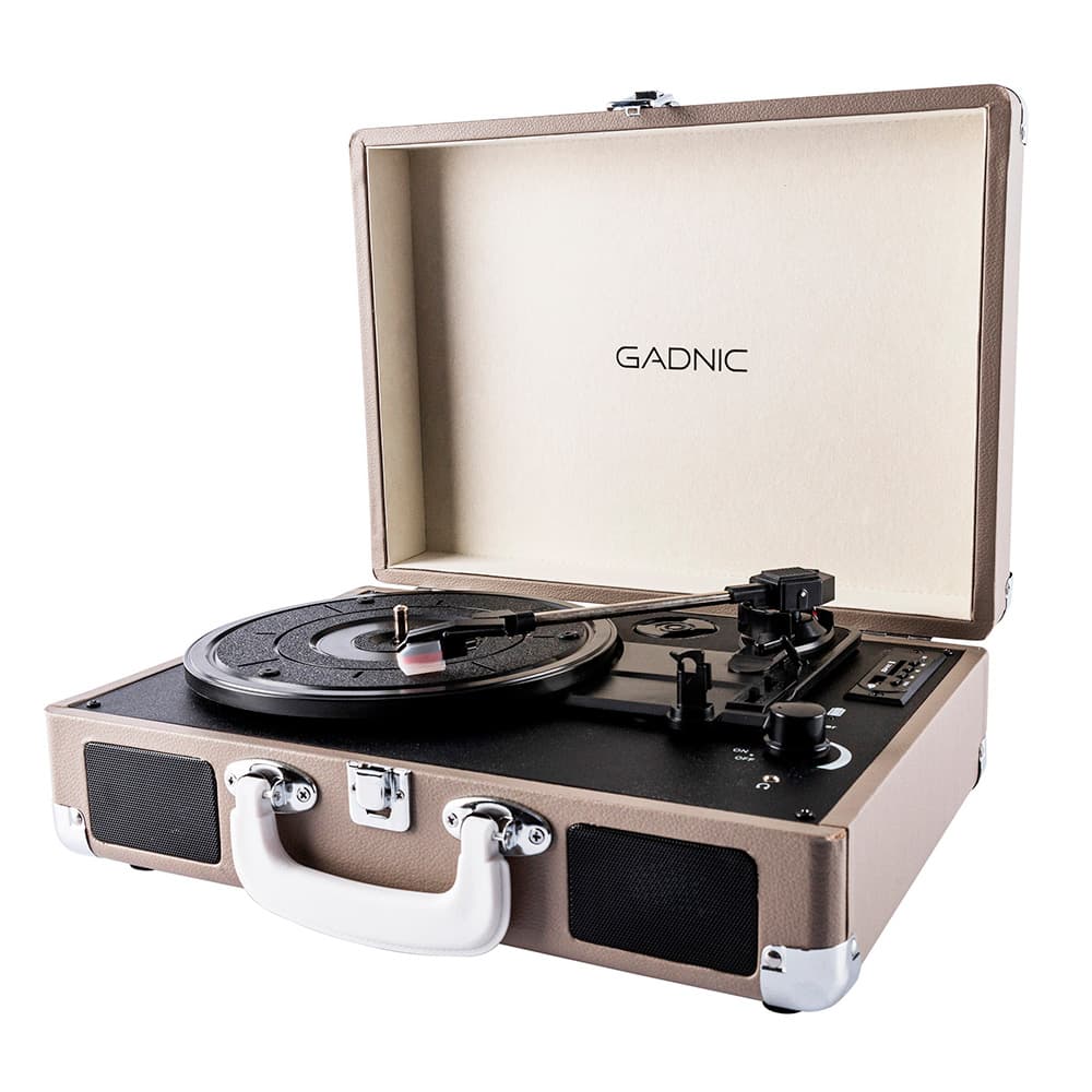 Tocadiscos Gadnic TD33 Bluetooth Portátil 3 Velocidades FM USB Aux-In RCA SD Outlet