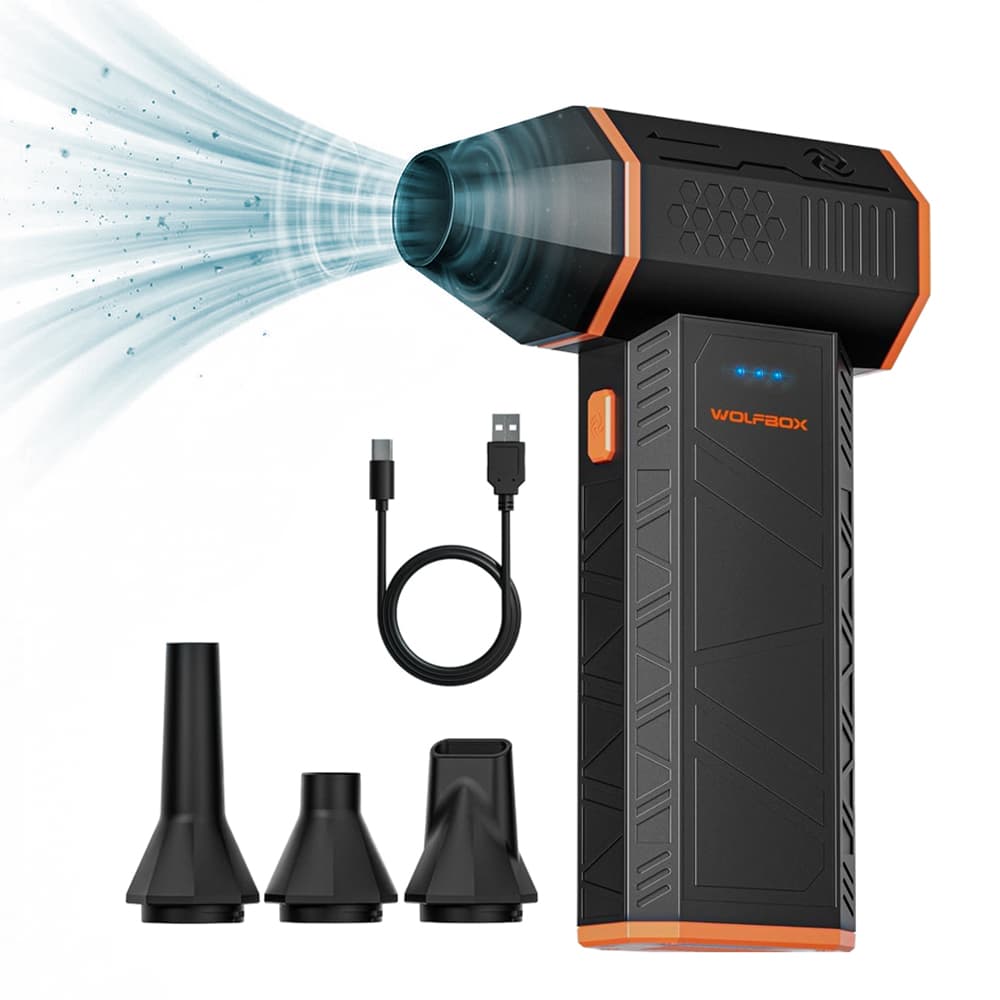 Soplador De Aire WolfBox MF50 110000RPM Recargable 3 Velocidades Portátil Boquillas Intercambiables